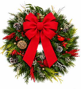 Sat Nov 28 Cardinal Christmas - Cardinal Wreath 261128101